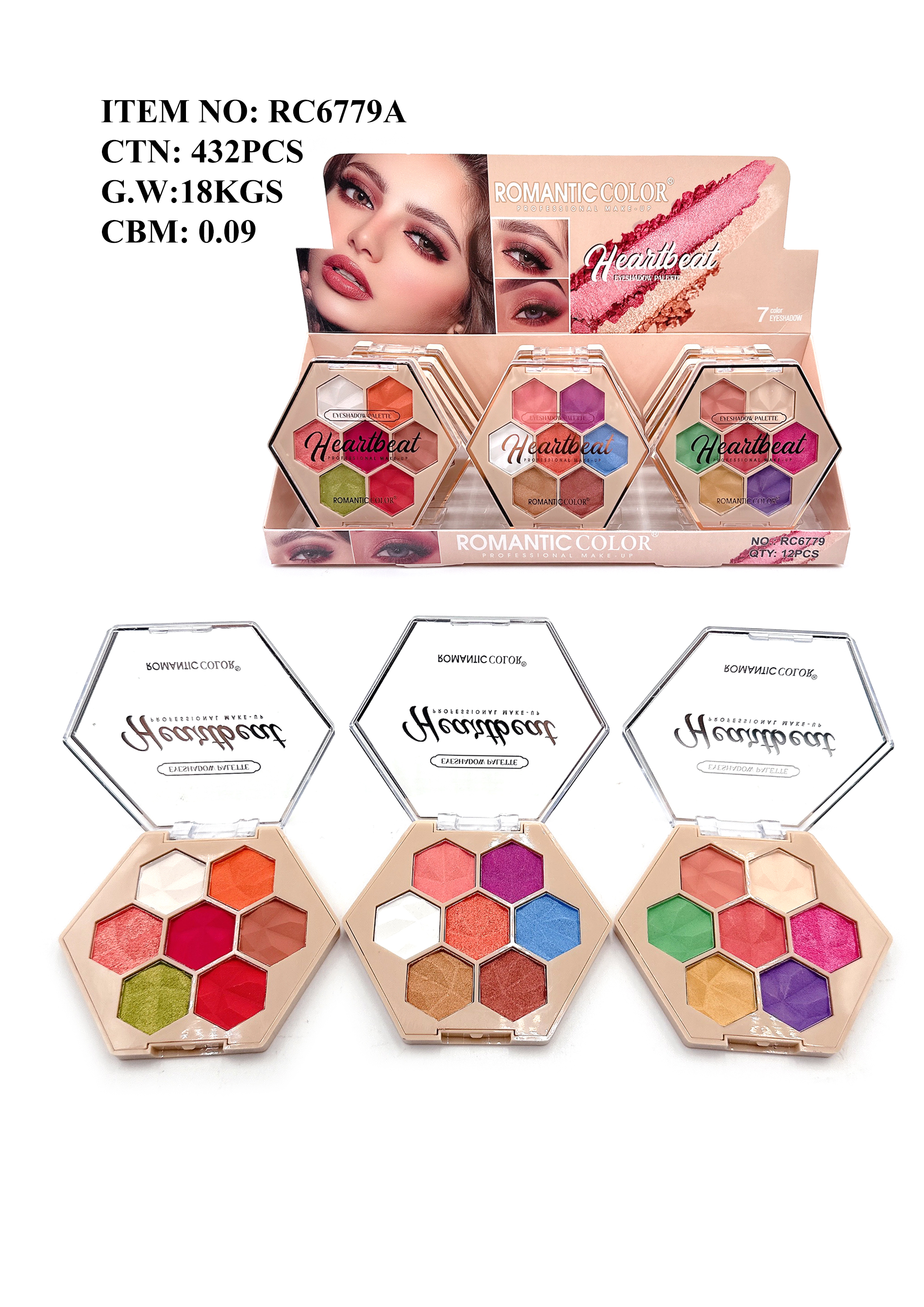 ROMANTIC COLOR HEANTBEAT EYESHADOW|7 COLORS EYESHADOW PALETTE