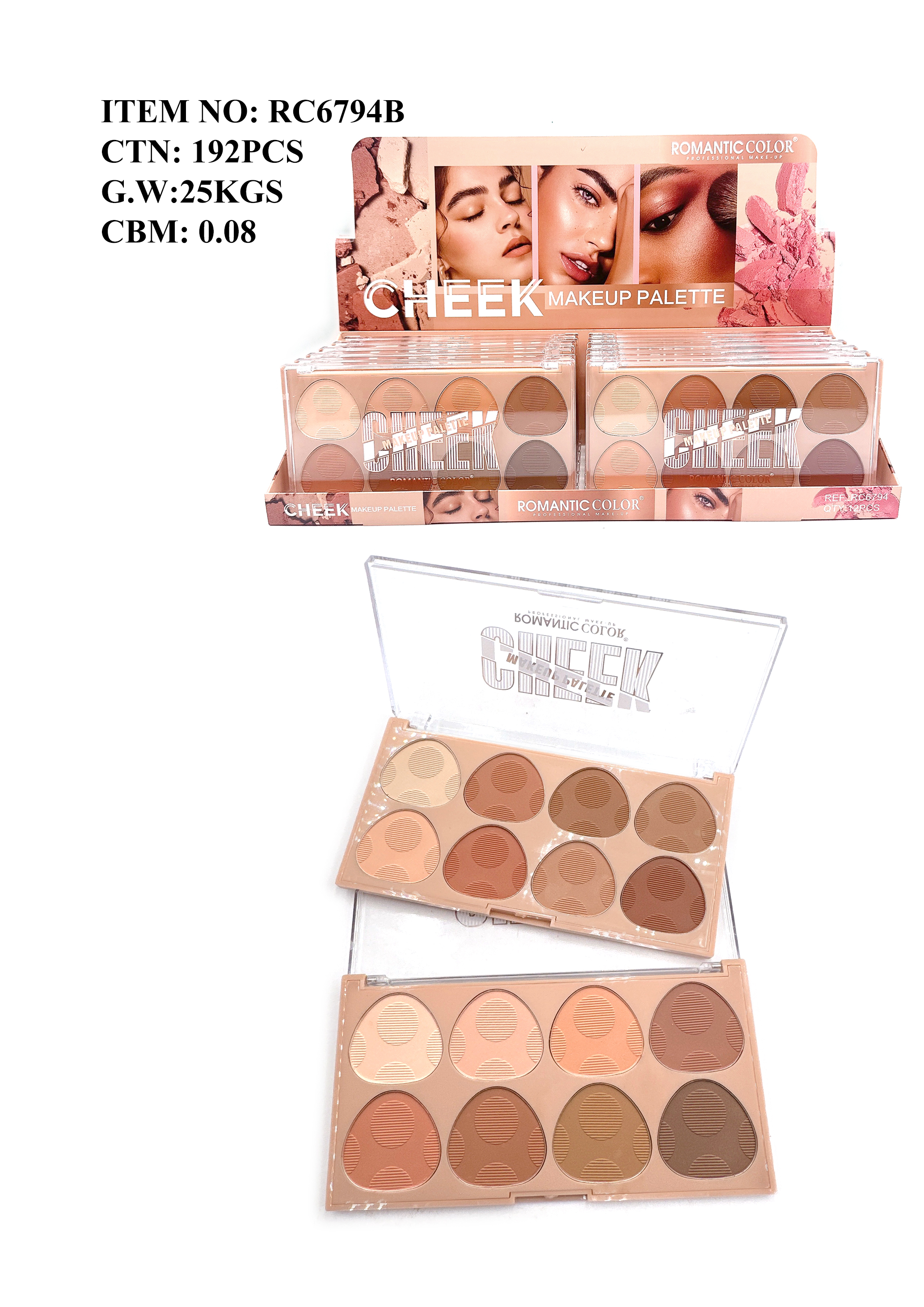 ROMANTIC COLOR CHEEK EYESHADOW PALETTE|8 COLORS EYESHADOW PALETTE