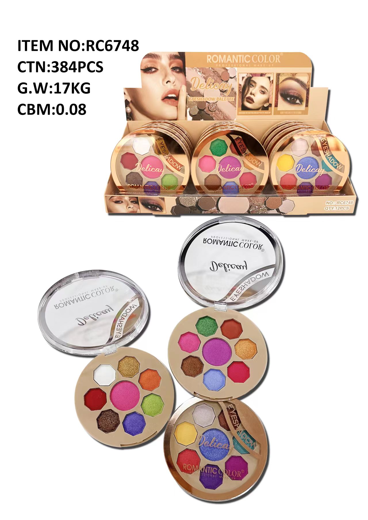 ROMANTIC COLOR DELICAY EYESHADOW PALETTE|8 COLORS EYESHADOW PALETTE