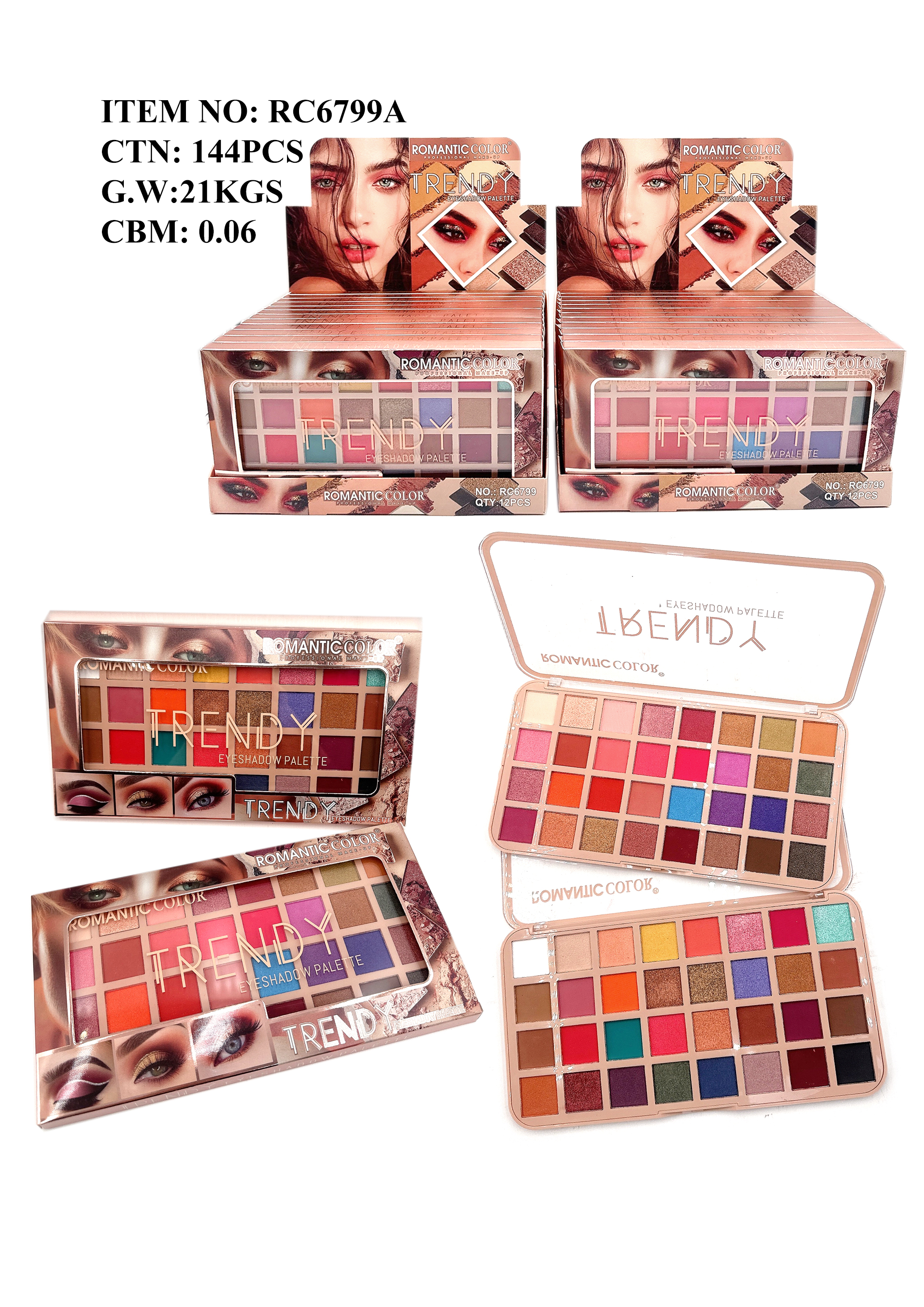 ROMANTIC COLOR TRENDY EYESHADOW PALETTE|32 COLORS ROMANTIC COLOR EYESHADOW PALETTE