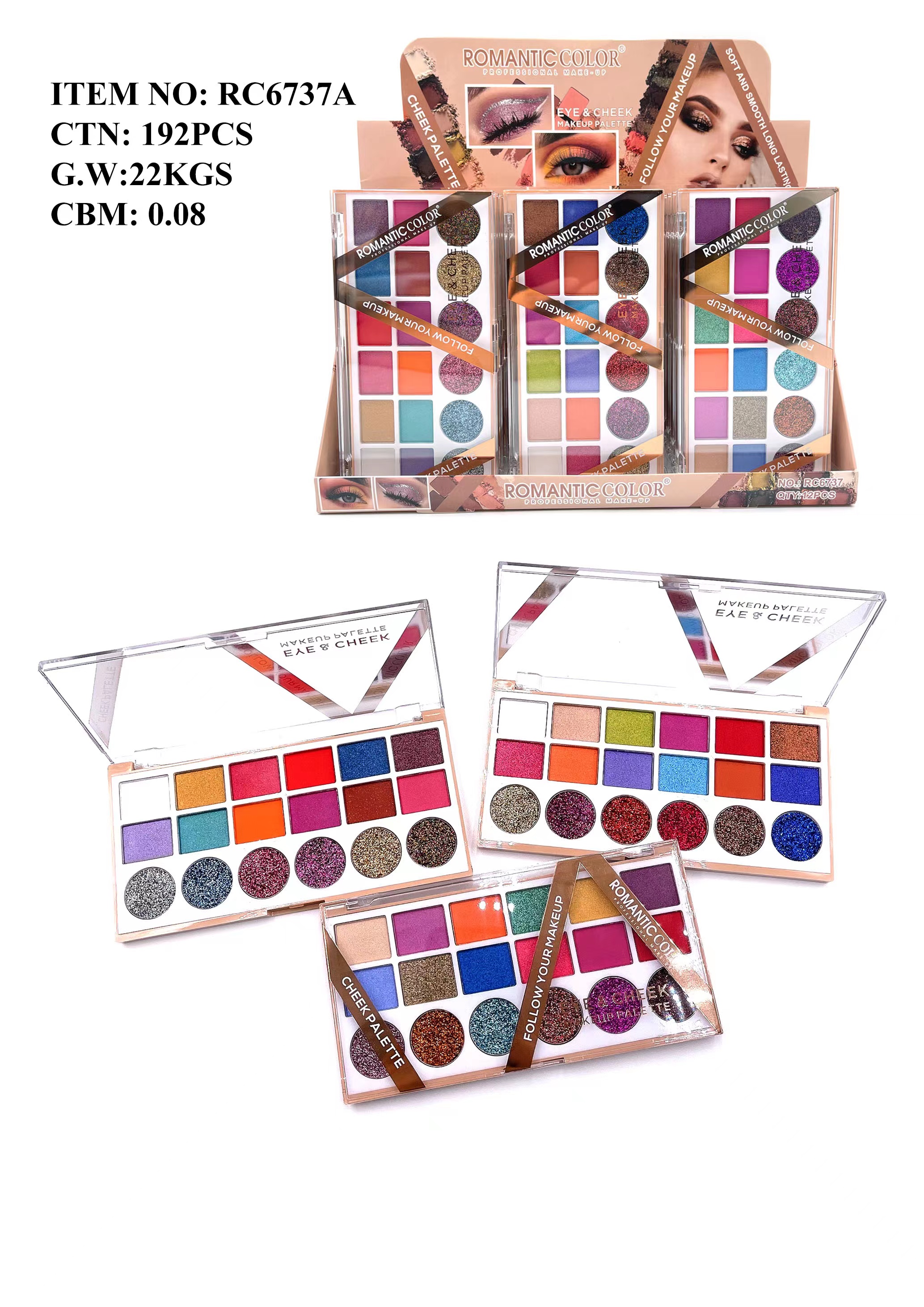 ROMANTIC COLOR FOLLOW YOU MAKEUP EYESHADOW PALETTE|18 COLORS EYESHADOW PALETTE