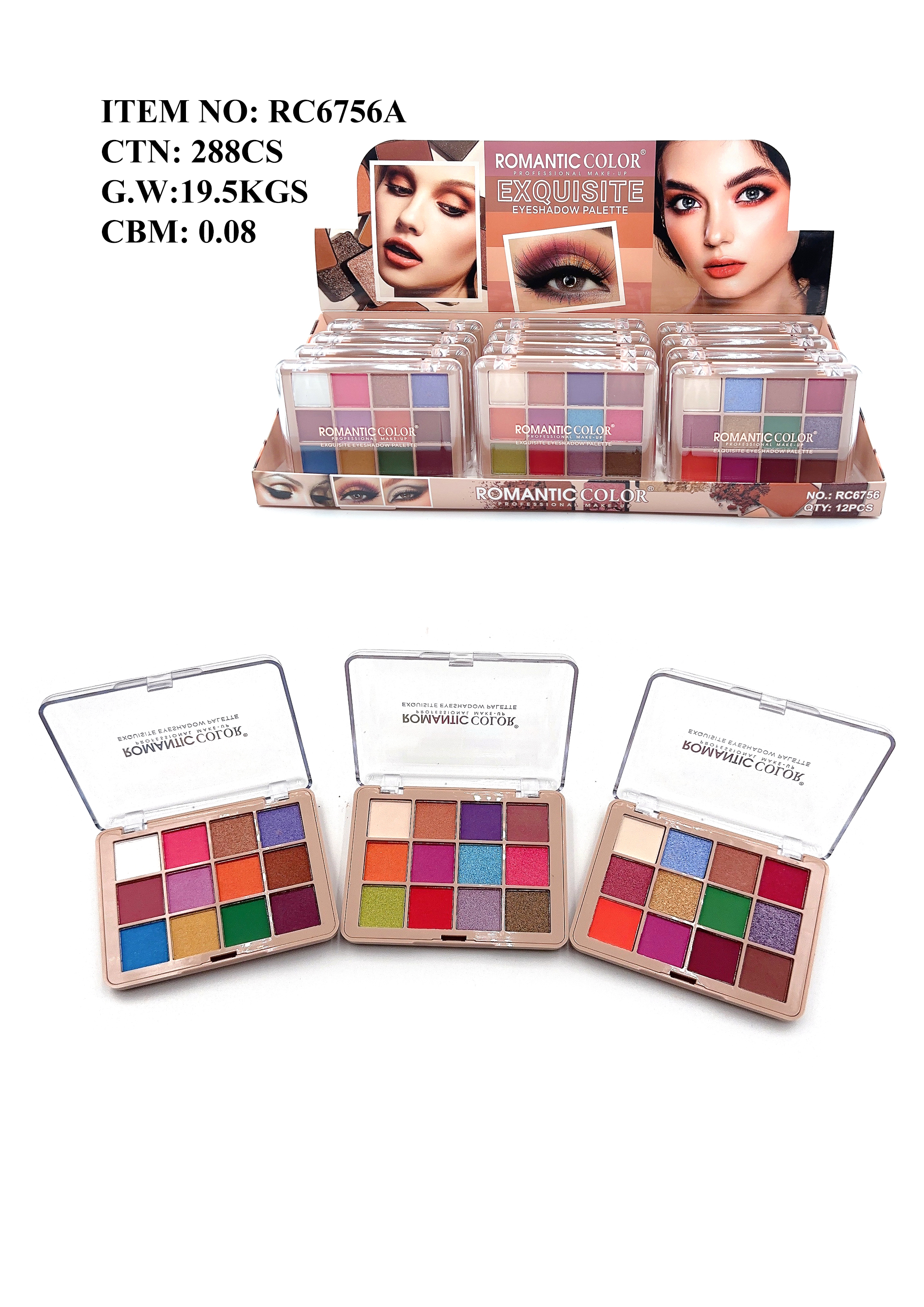 ROMANTIC COLOR EXQUISITE EYESHADOW POWDER|12 COLORS EYESHADOW PALETTE