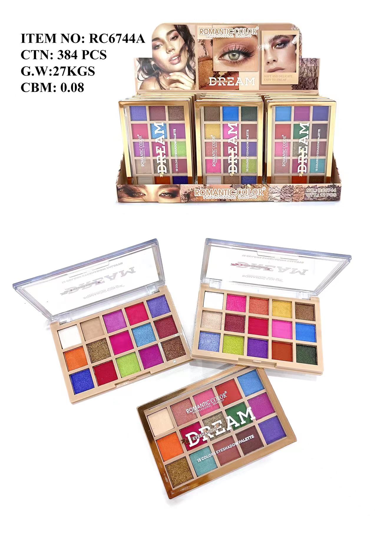 ROMANTIC COLOR EYESHADOW PALETTE DREAM|15 COLORS EYESHADOW PALETTE