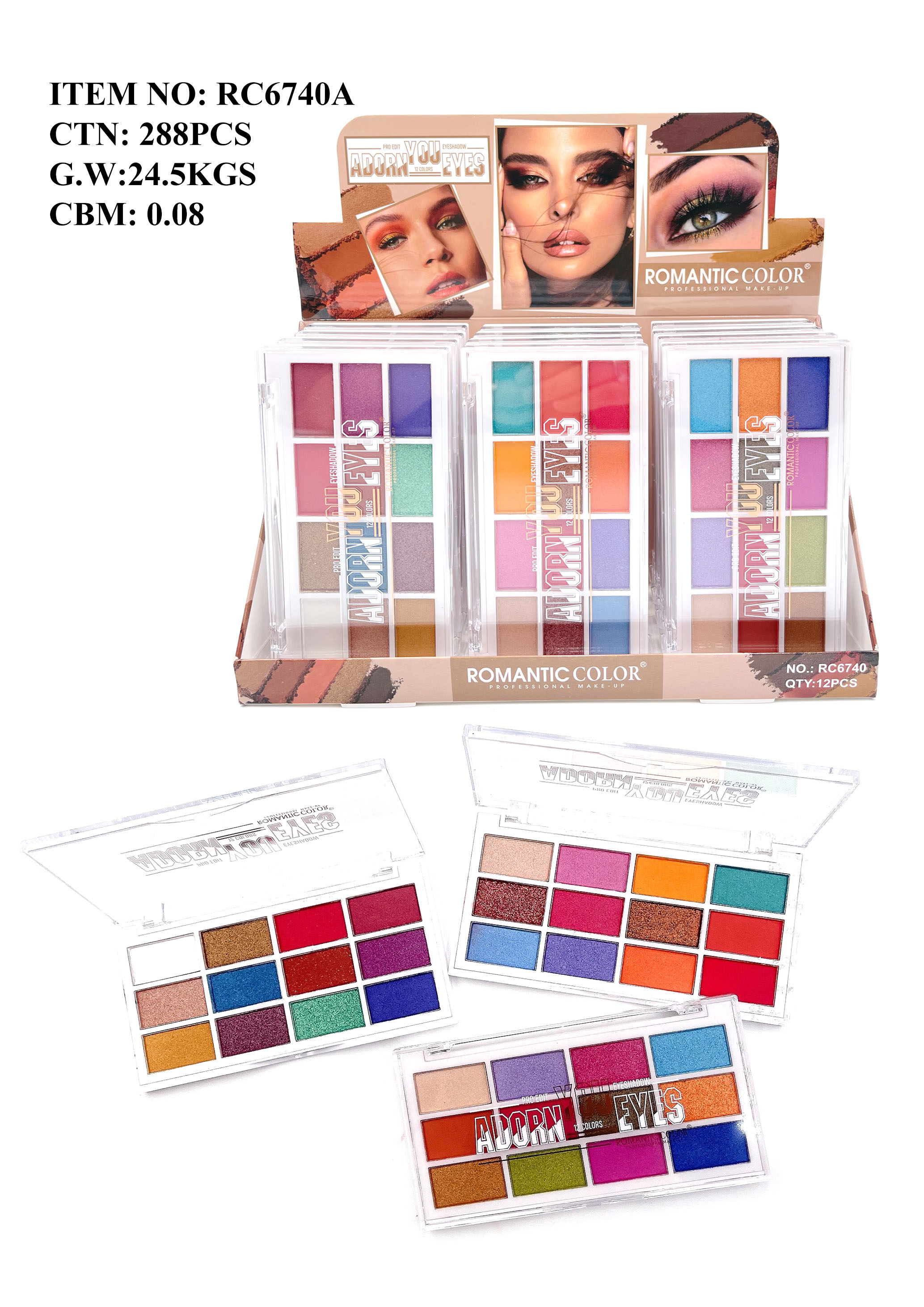 ROMANTIC COLOR ADORN YOU EYES EYESHADOW PALETTE|12 COLORS EYESHADOW PALETTE