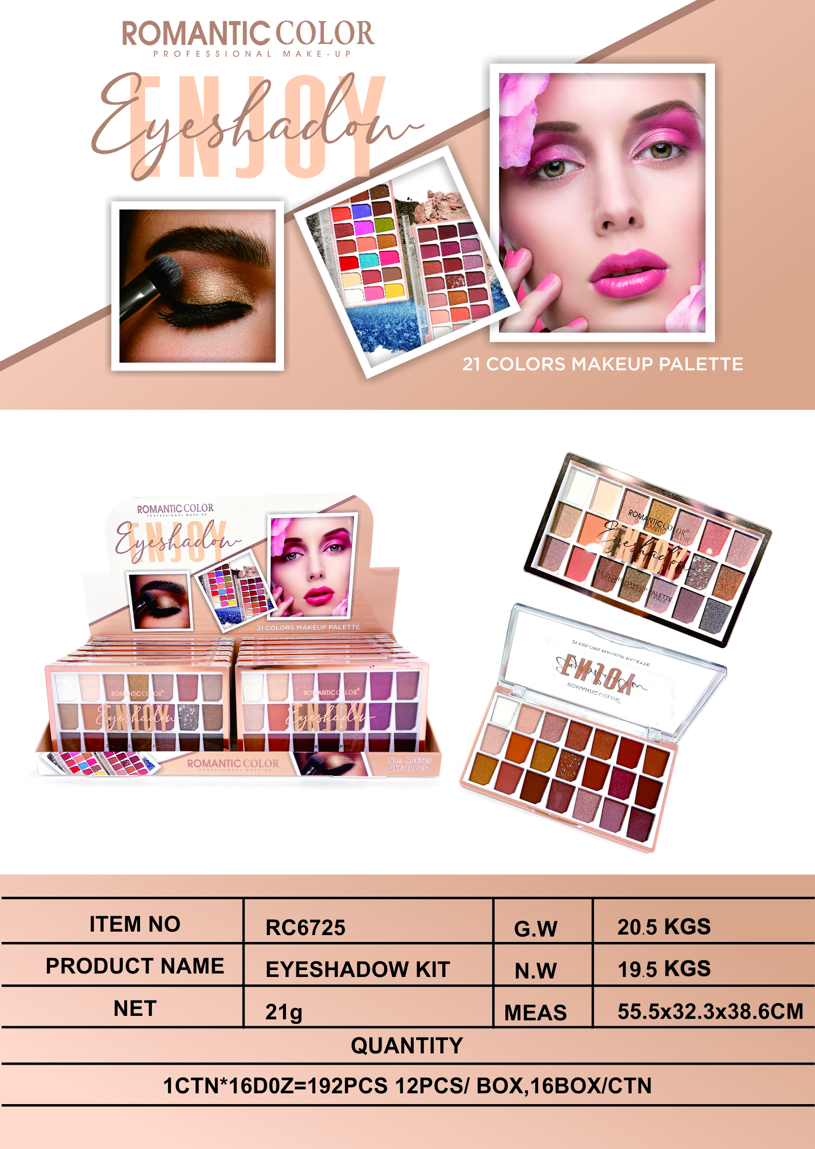 ROMANTIC COLOR ENJOY EYESHADOW|21 COLORS EYESHADOW PALETTE