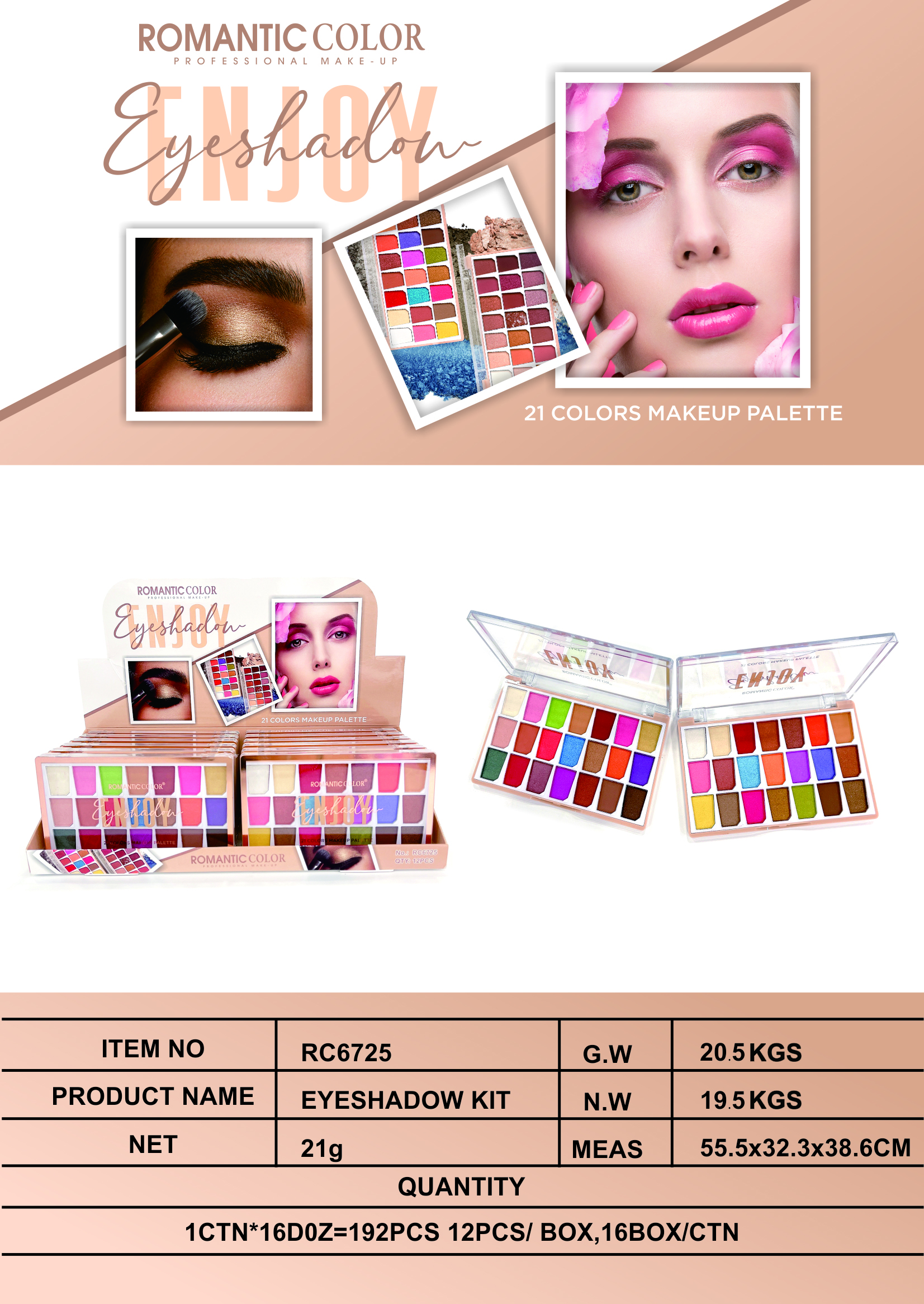 ROMANTIC COLOR ENJOY EYESHADOW|21 COLORS EYESHADOW PALETTE