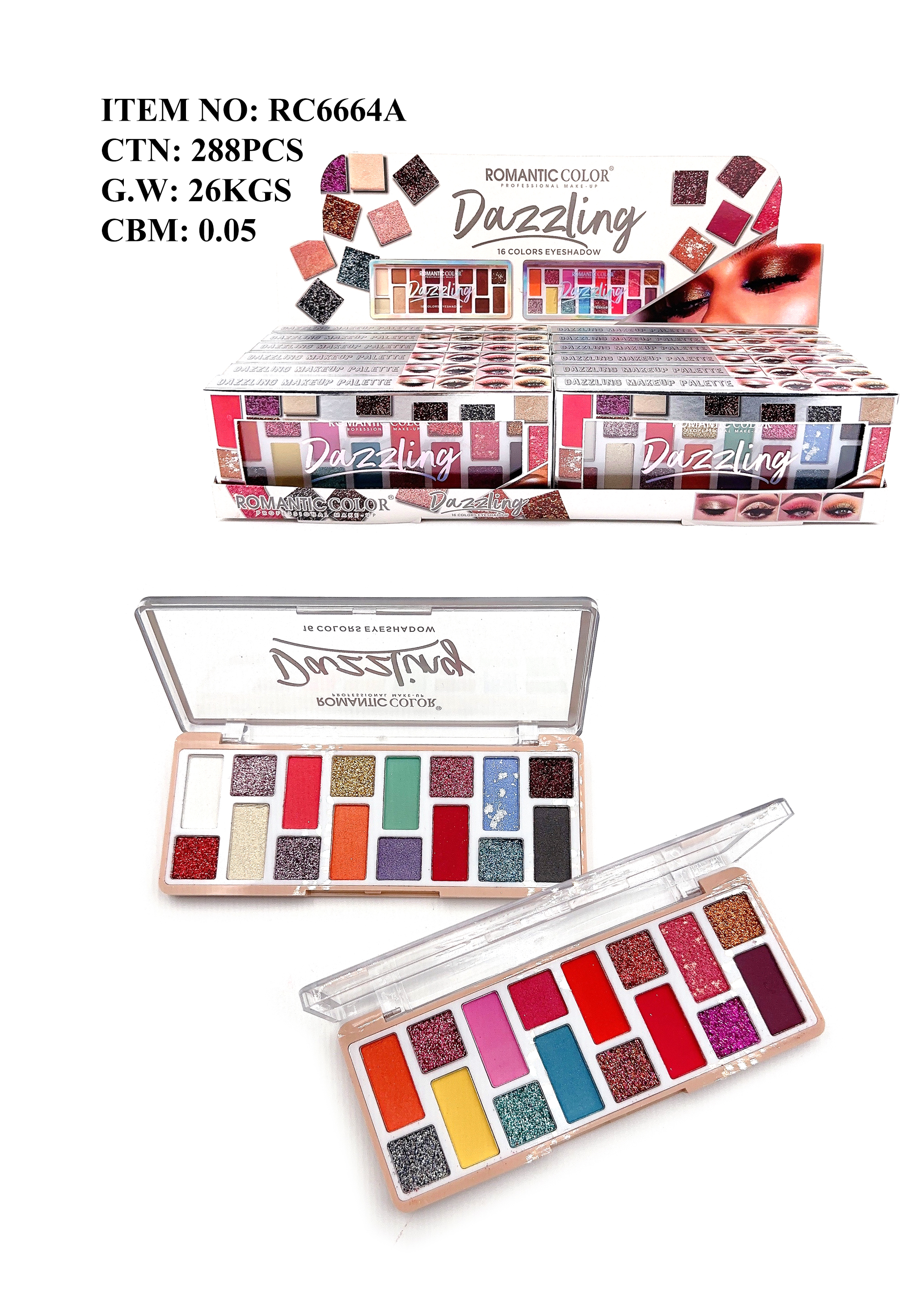 ROMANTIC COLOR DAZZLING EYESHADOW|16 COLORS EYESHADOW PALETTE