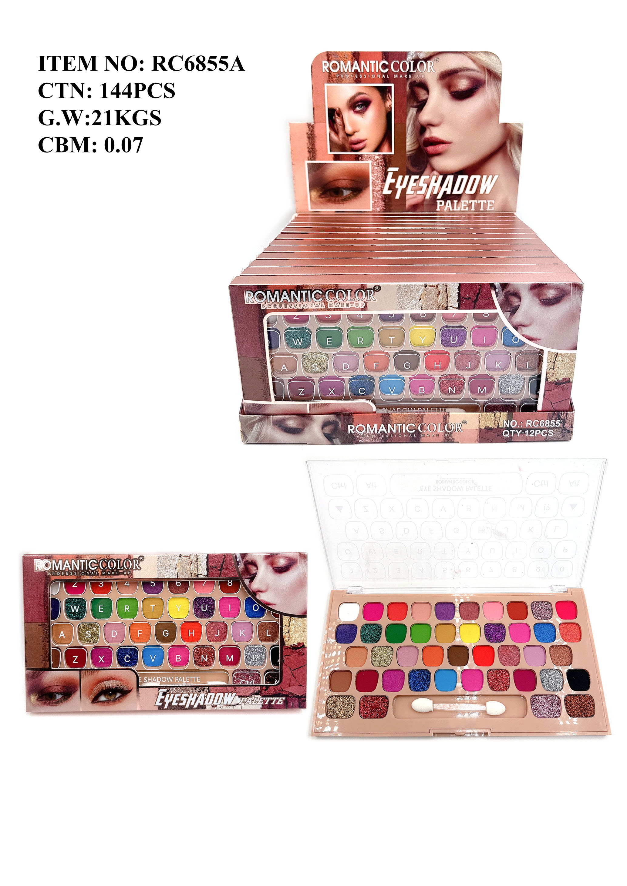 ROMANTIC COLOR PROFESSIONAL MAKE-UP EYESHADOW|43 COLORS EYESHADOW PALETTE