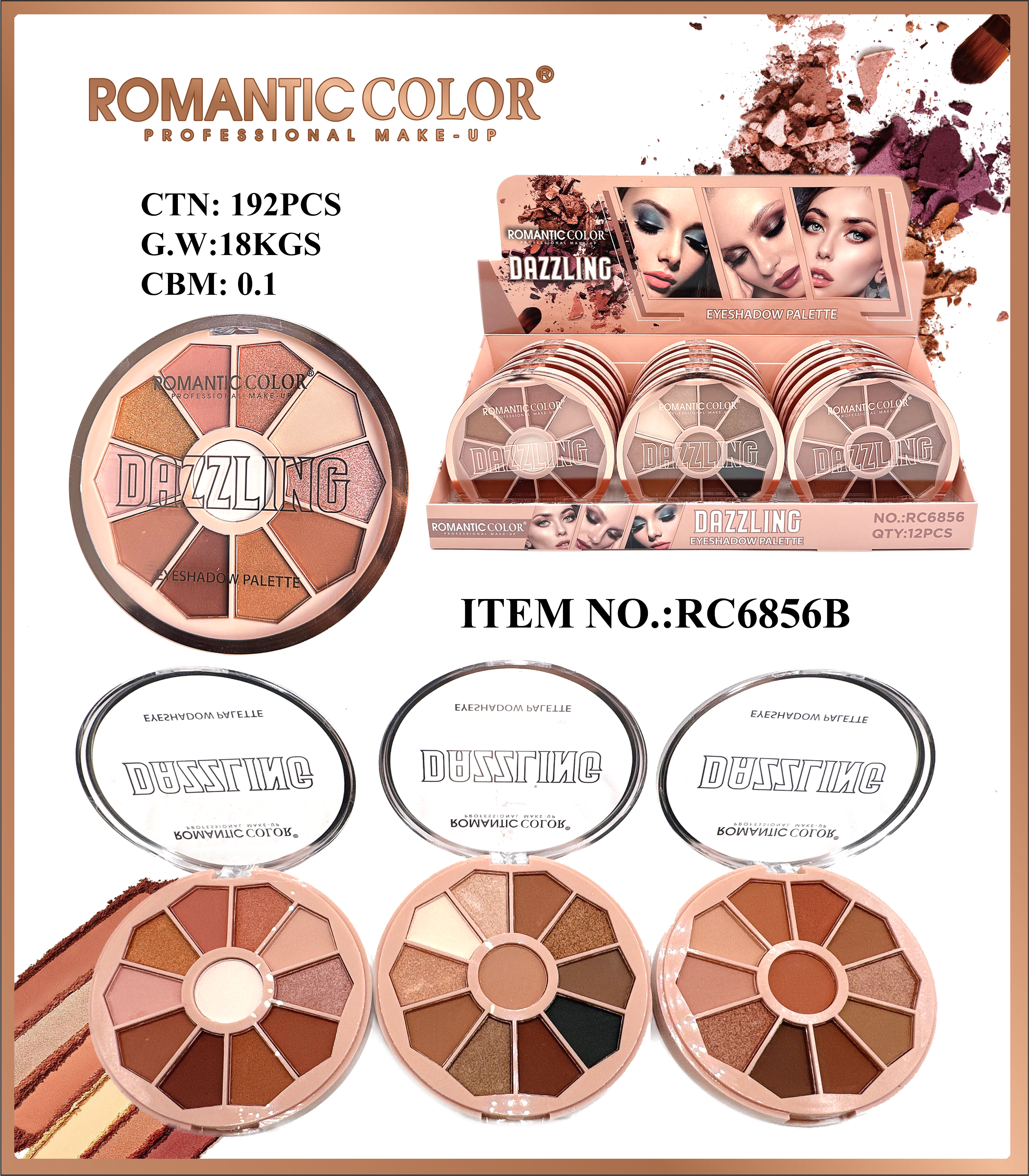 ROMANTIC COLOR EYESHADOW PALETTE 11COLORS EYESHADOW PALETTE